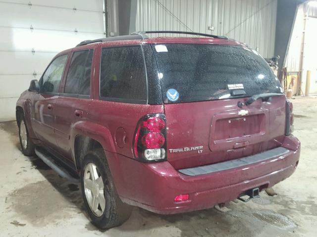 1GNDT13S682219998 - 2008 CHEVROLET TRAILBLAZE BURGUNDY photo 3