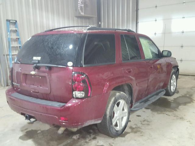 1GNDT13S682219998 - 2008 CHEVROLET TRAILBLAZE BURGUNDY photo 4