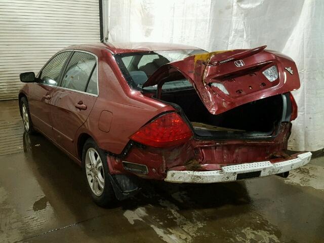 1HGCM56377A102742 - 2007 HONDA ACCORD SE BURGUNDY photo 3