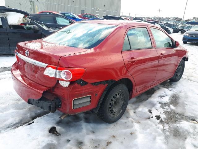 2T1BU4EE5DC050798 - 2013 TOYOTA COROLLA BA RED photo 4