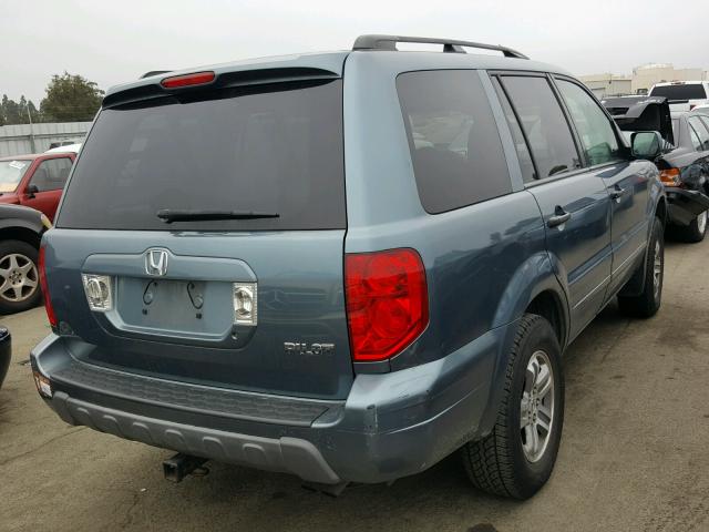 2HKYF18595H573433 - 2005 HONDA PILOT EXL TURQUOISE photo 4