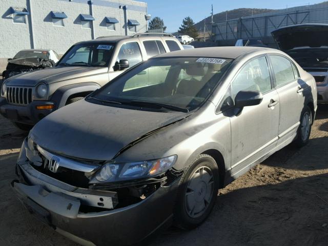 JHMFA36227S022595 - 2007 HONDA CIVIC HYBR BROWN photo 2