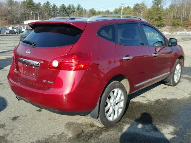 JN8AS5MV2DW651543 - 2013 NISSAN ROGUE S RED photo 4