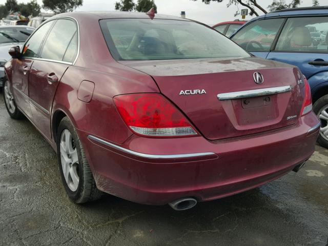 JH4KB16506C002493 - 2006 ACURA RL RED photo 3