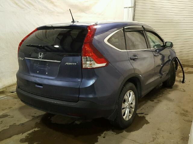 2HKRM4H7XDH685573 - 2013 HONDA CR-V EXL BLUE photo 4