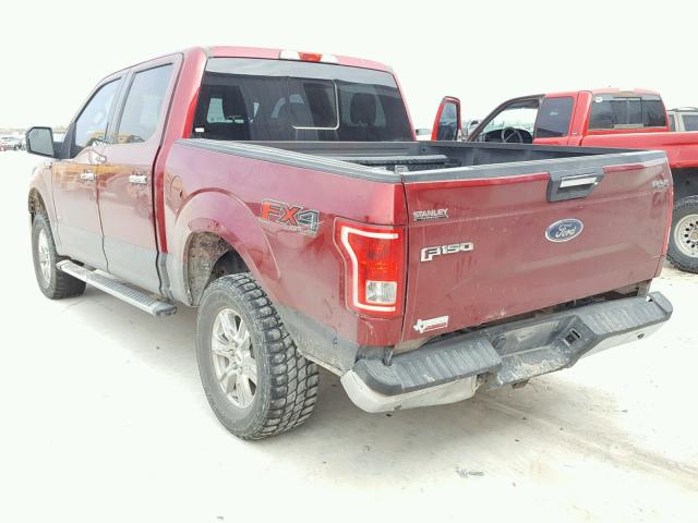 1FTEW1EG5GKE12722 - 2016 FORD F150 SUPER RED photo 3