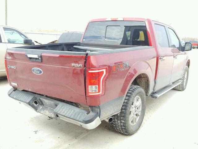 1FTEW1EG5GKE12722 - 2016 FORD F150 SUPER RED photo 4