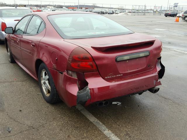 2G2WS522141153338 - 2004 PONTIAC GRAND PRIX RED photo 3