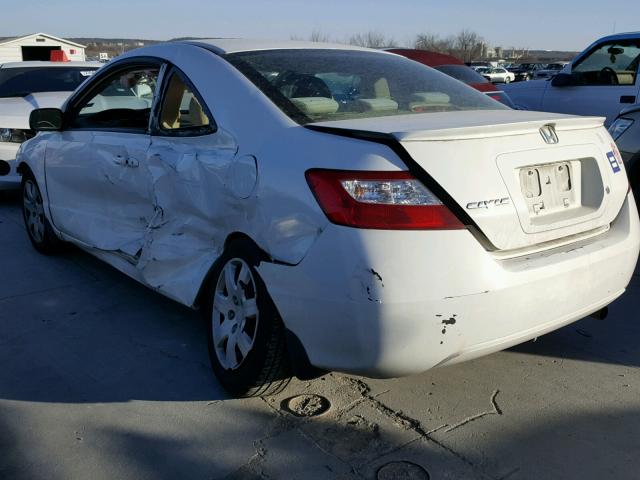 2HGFG12608H502870 - 2008 HONDA CIVIC LX WHITE photo 3