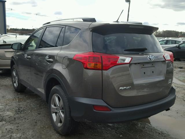 JTMRFREV1FD126612 - 2015 TOYOTA RAV4 XLE BROWN photo 3