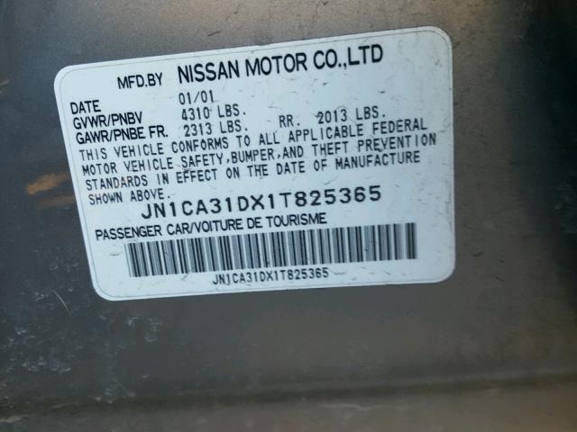 JN1CA31DX1T825365 - 2001 NISSAN MAXIMA GXE SILVER photo 10