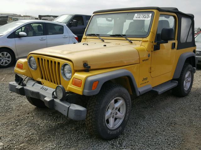 1J4FA49S24P729255 - 2004 JEEP WRANGLER / YELLOW photo 2