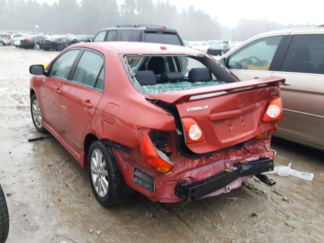 2T1BU4EE3AC315732 - 2010 TOYOTA COROLLA BA RED photo 3