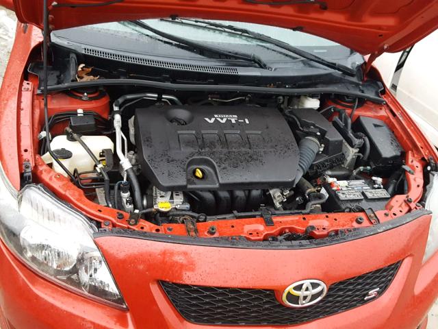 2T1BU4EE3AC315732 - 2010 TOYOTA COROLLA BA RED photo 7