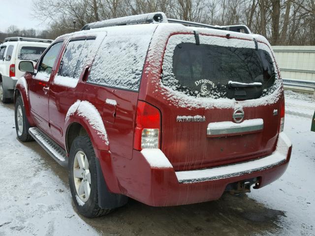 5N1AR18B28C657233 - 2008 NISSAN PATHFINDER MAROON photo 3