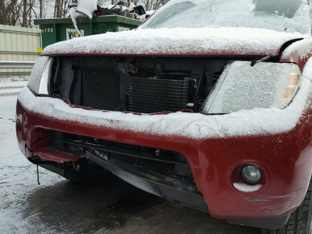 5N1AR18B28C657233 - 2008 NISSAN PATHFINDER MAROON photo 9