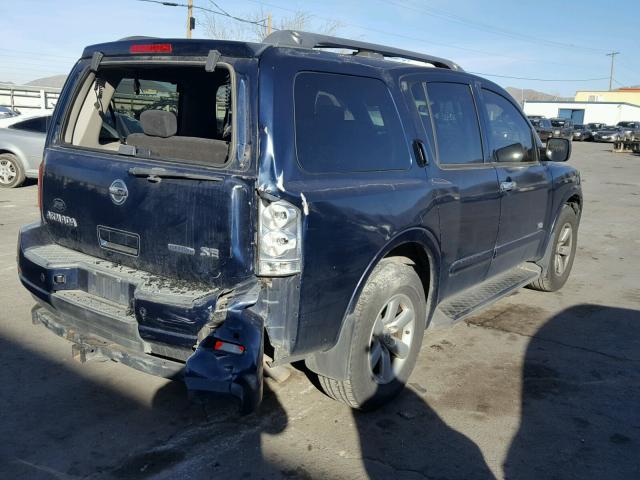 5N1BA08D18N614773 - 2008 NISSAN ARMADA SE BLUE photo 4