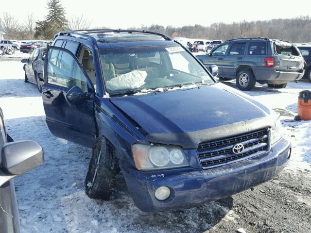 JTEHF21A320085869 - 2002 TOYOTA HIGHLANDER BLUE photo 1