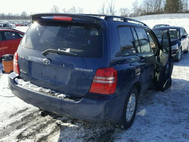 JTEHF21A320085869 - 2002 TOYOTA HIGHLANDER BLUE photo 4