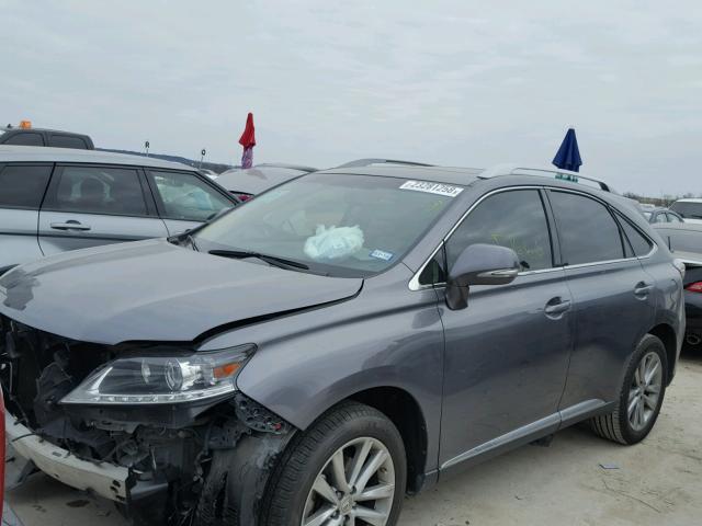 2T2ZK1BA0DC116402 - 2013 LEXUS RX 350 CHARCOAL photo 2