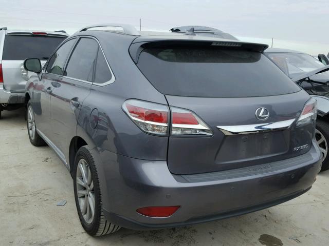 2T2ZK1BA0DC116402 - 2013 LEXUS RX 350 CHARCOAL photo 3