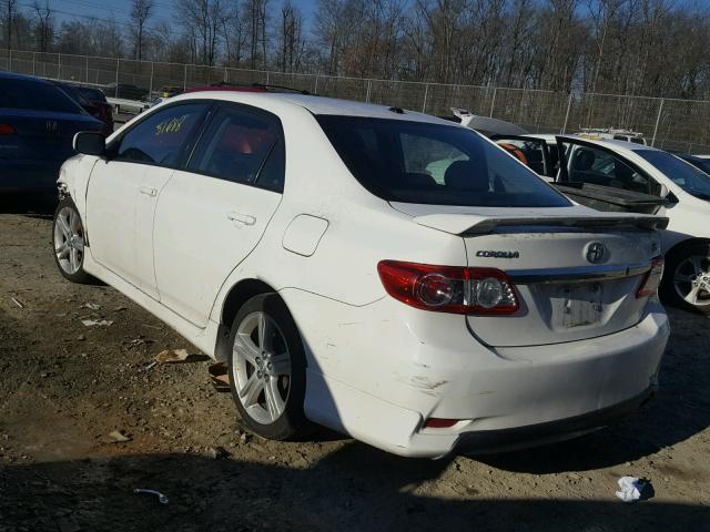 2T1BU4EE6DC057839 - 2013 TOYOTA COROLLA BA WHITE photo 3