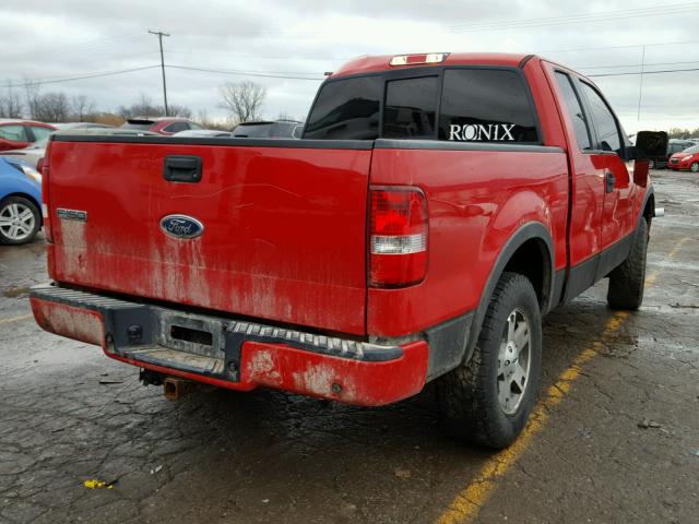 1FTPX14525FA34712 - 2005 FORD F150 RED photo 4