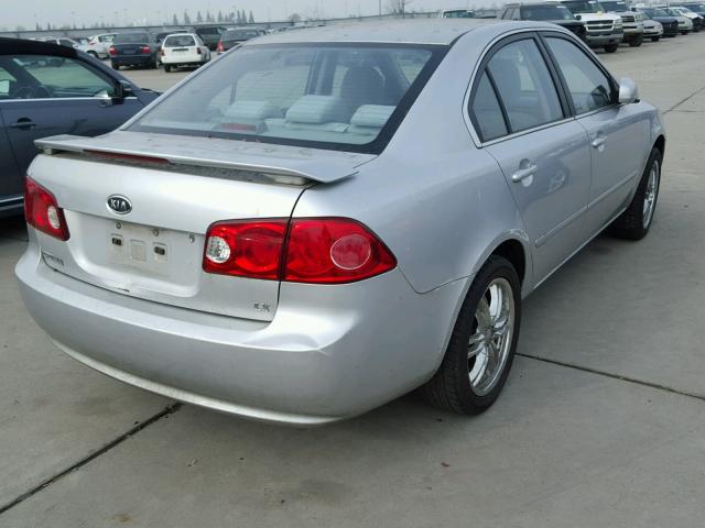 KNAGE123385265276 - 2008 KIA OPTIMA LX SILVER photo 4