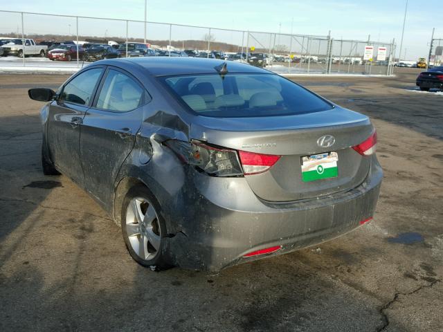 5NPDH4AE5DH284763 - 2013 HYUNDAI ELANTRA GL GRAY photo 3