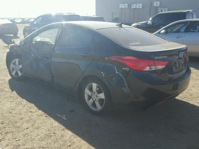 5NPDH4AE1DH369535 - 2013 HYUNDAI ELANTRA GL BLACK photo 3