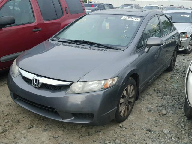 1HGFA16889L004725 - 2009 HONDA CIVIC EX GRAY photo 2