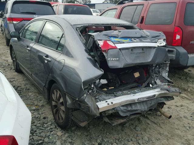 1HGFA16889L004725 - 2009 HONDA CIVIC EX GRAY photo 3