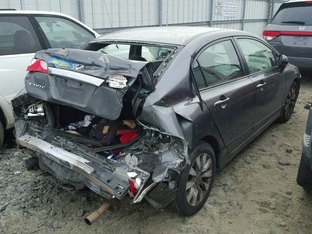 1HGFA16889L004725 - 2009 HONDA CIVIC EX GRAY photo 4