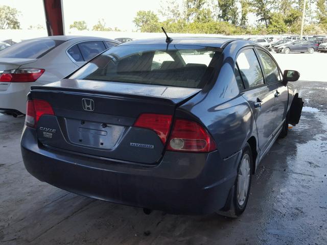 JHMFA362X6S006451 - 2006 HONDA CIVIC HYBR BLUE photo 4