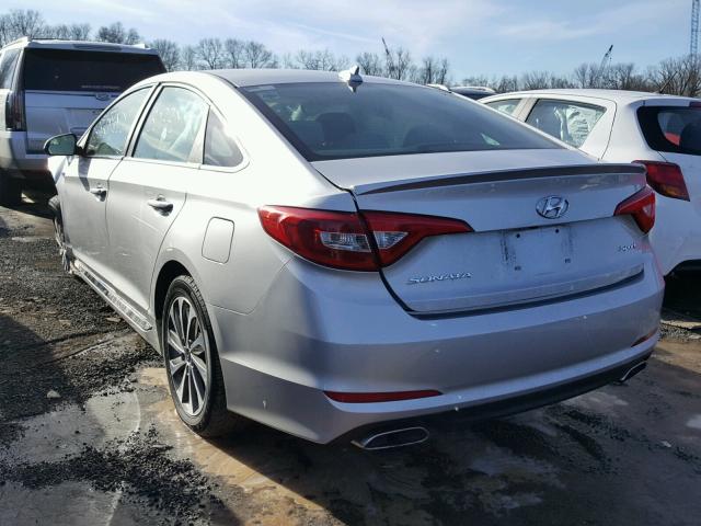 5NPE34AFXFH067725 - 2015 HYUNDAI SONATA SPO SILVER photo 3