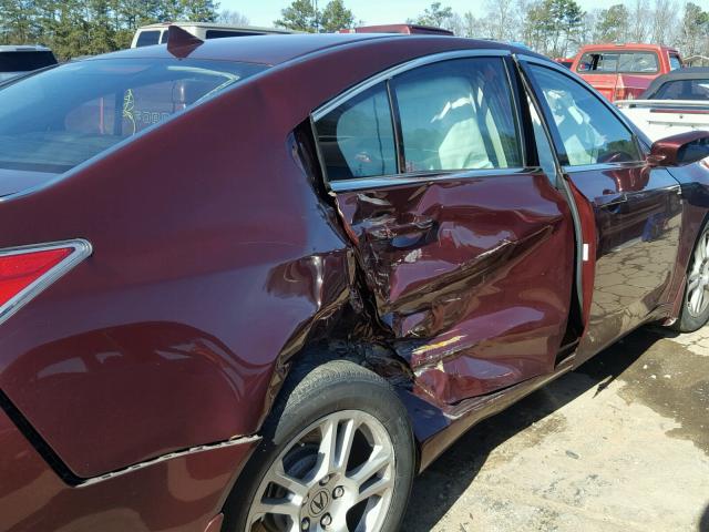 19UUA8F22AA027493 - 2010 ACURA TL MAROON photo 9