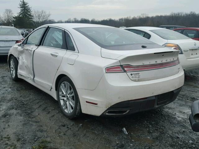 3LN6L2LU7ER817836 - 2014 LINCOLN MKZ HYBRID WHITE photo 3