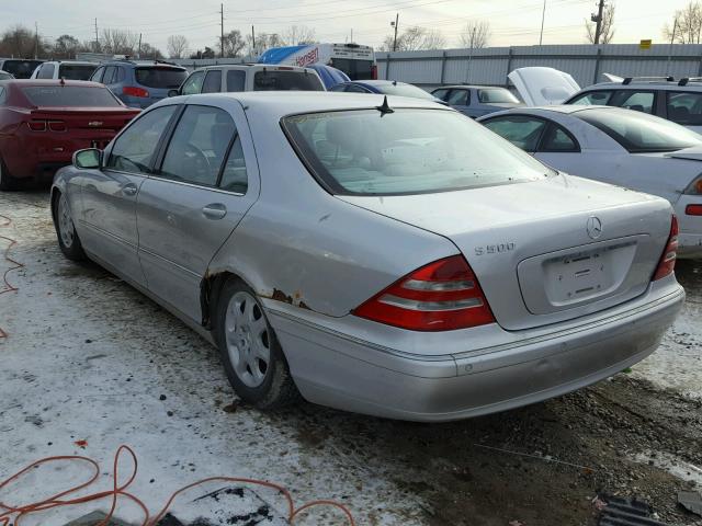 WDBNG75J5YA084168 - 2000 MERCEDES-BENZ S 500 SILVER photo 3