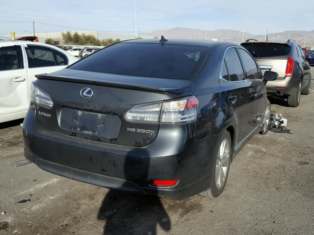 JTHBB1BA9A2011176 - 2010 LEXUS HS 250H CHARCOAL photo 4