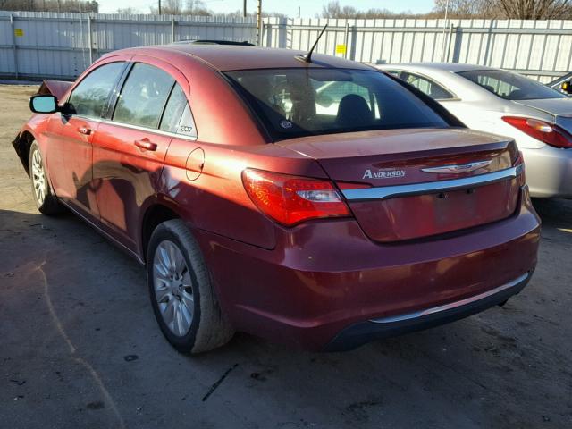 1C3CCBAB2DN641163 - 2013 CHRYSLER 200 LX BURGUNDY photo 3