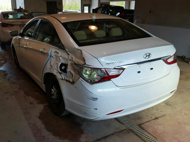 5NPEB4AC9CH376493 - 2012 HYUNDAI SONATA GLS WHITE photo 3