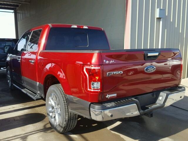 1FTEW1CP2HKC11171 - 2017 FORD F150 SUPER RED photo 3