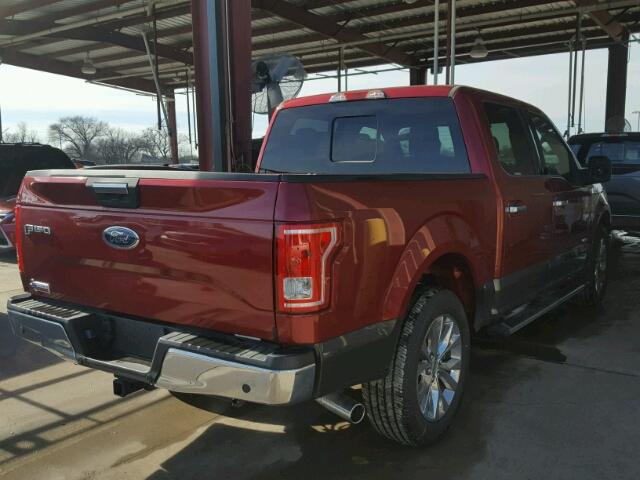 1FTEW1CP2HKC11171 - 2017 FORD F150 SUPER RED photo 4