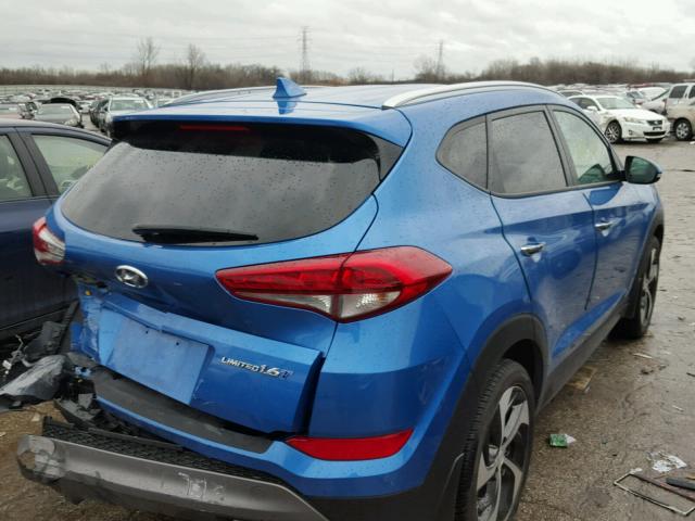 KM8J33A29GU230972 - 2016 HYUNDAI TUCSON LIM BLUE photo 4