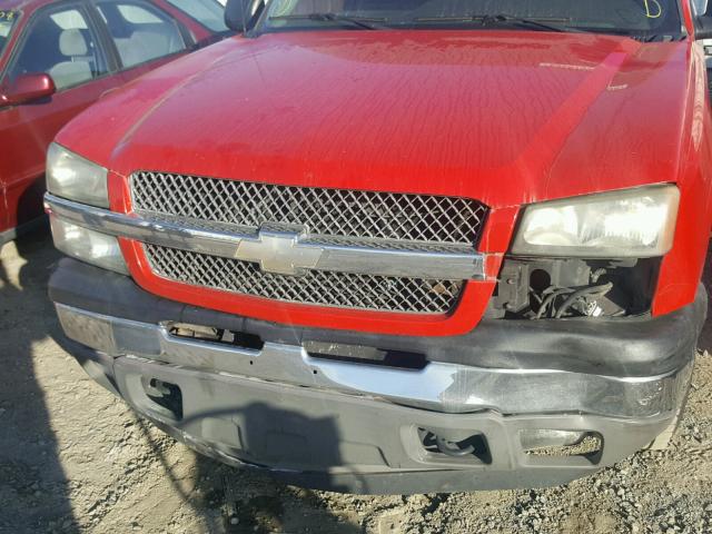 3GNEC12Z15G193347 - 2005 CHEVROLET AVALANCHE RED photo 9
