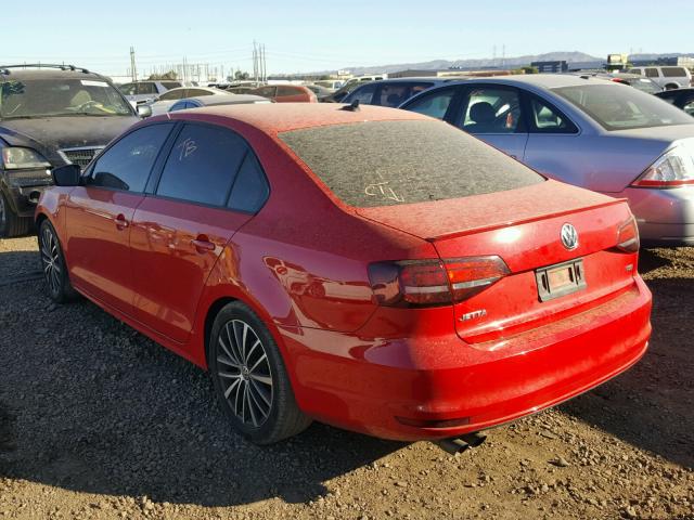 3VWD17AJ4GM236296 - 2016 VOLKSWAGEN JETTA SPOR RED photo 3