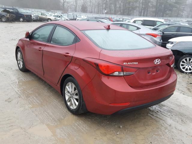 5NPDH4AE3GH758651 - 2016 HYUNDAI ELANTRA SE RED photo 3