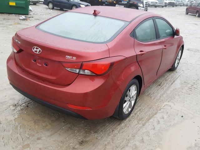 5NPDH4AE3GH758651 - 2016 HYUNDAI ELANTRA SE RED photo 4