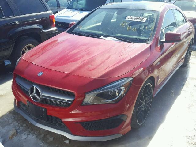 WDDSJ5CB1EN118882 - 2014 MERCEDES-BENZ CLA 45 AMG RED photo 2