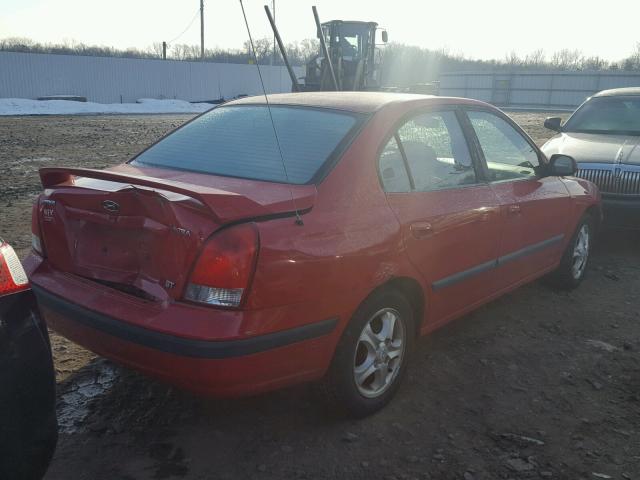 KMHDN45D73U535082 - 2003 HYUNDAI ELANTRA GL RED photo 4